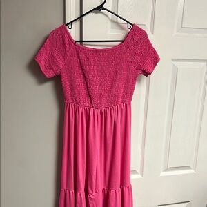 A. Pink Smocked Dress